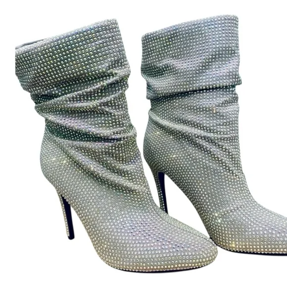 Nine West Stiletto Boots Women's Rhinestone Boots High Heeled Size 7.5 BRAND-NEW - Picture 5 of 11